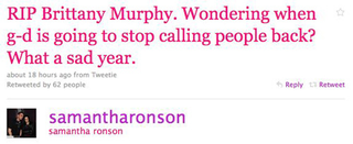Illustration for article titled Celebs Continue To Mourn Brittany Murphy; Moby's Neighbors Smoke Crack